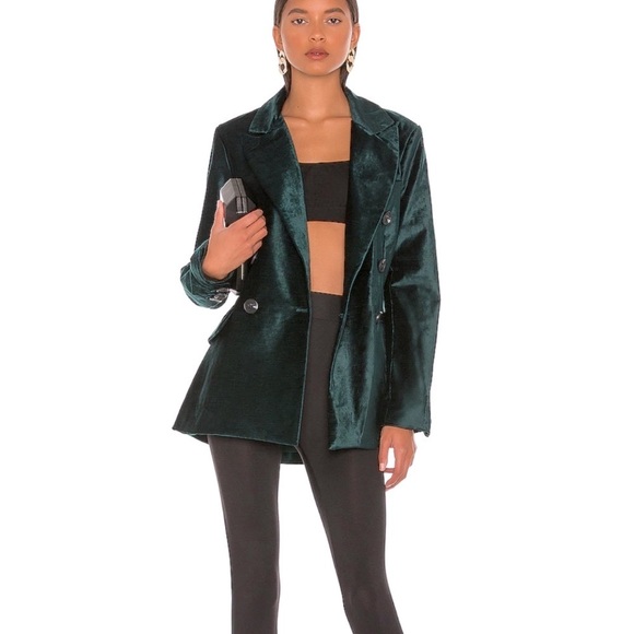 Free People Jackets & Blazers - New Free People Velvet Ashby Blazer in Jade Size XS